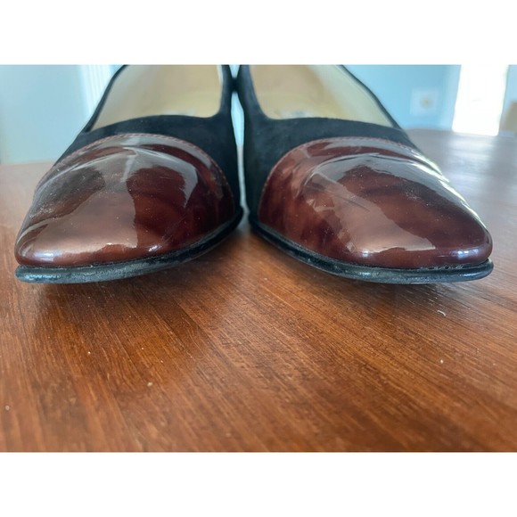 Etienne Aigner Pumps Dress Shoes Size 7.5  Two Toned Black & Brown - Picture 4 of 14